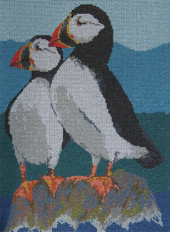 Puffins - Needlepoint Tapestry Canvas